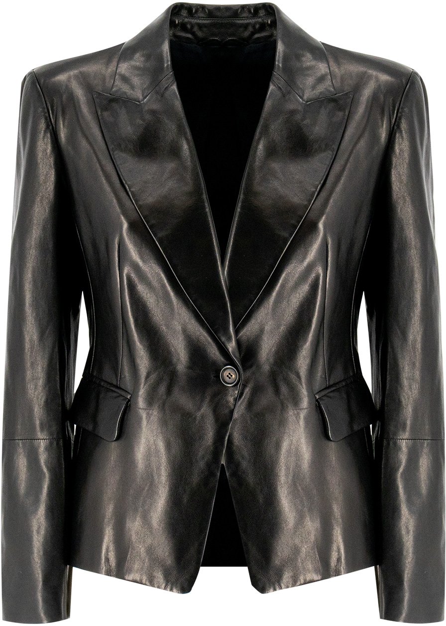 Brunello Cucinelli Leather jacket Zwart