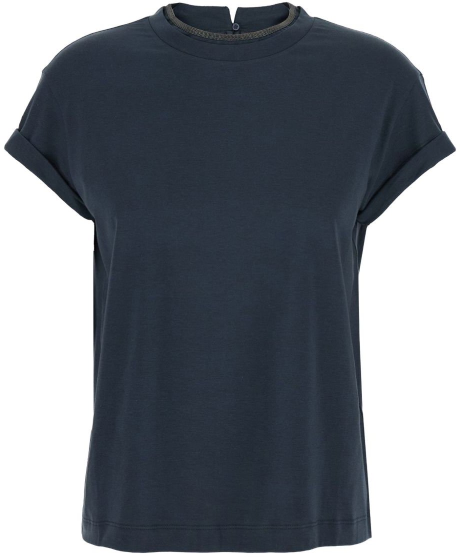 Brunello Cucinelli T-Shirts And Polos Blue Blauw