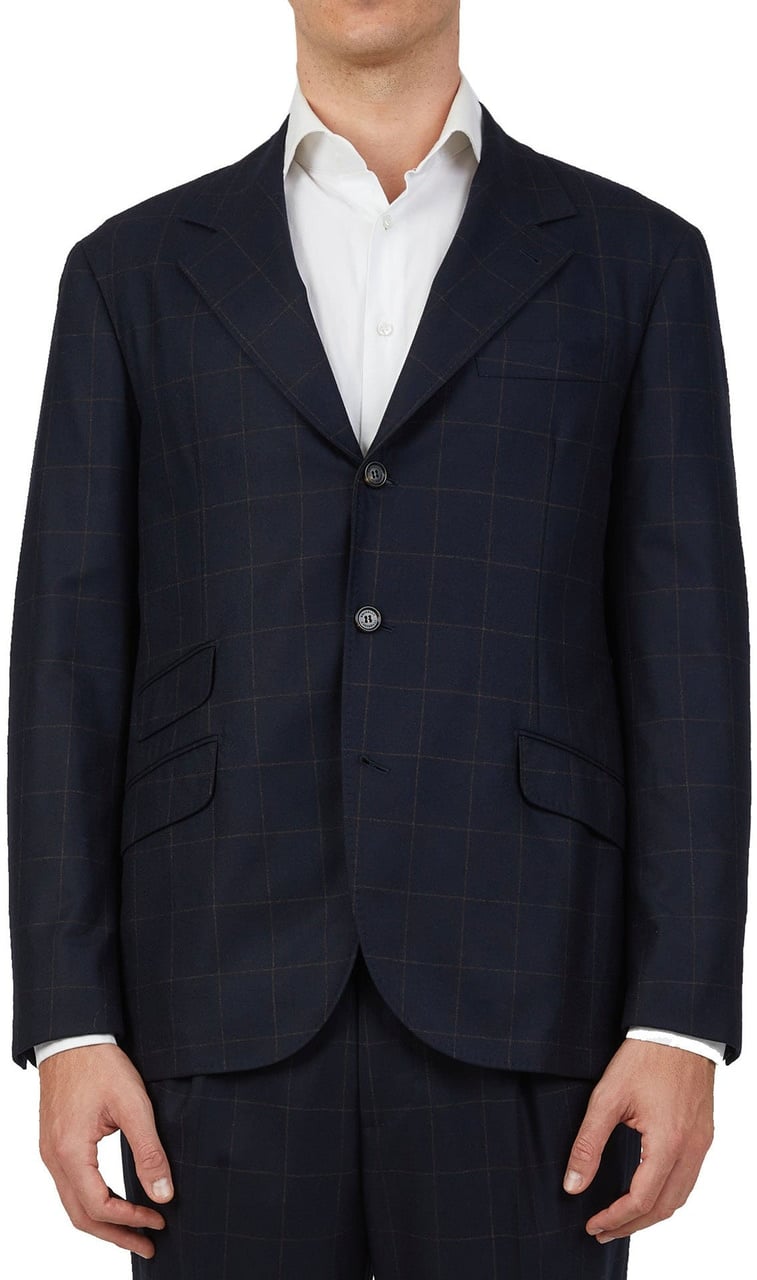 Brunello Cucinelli Wool Suit Blauw