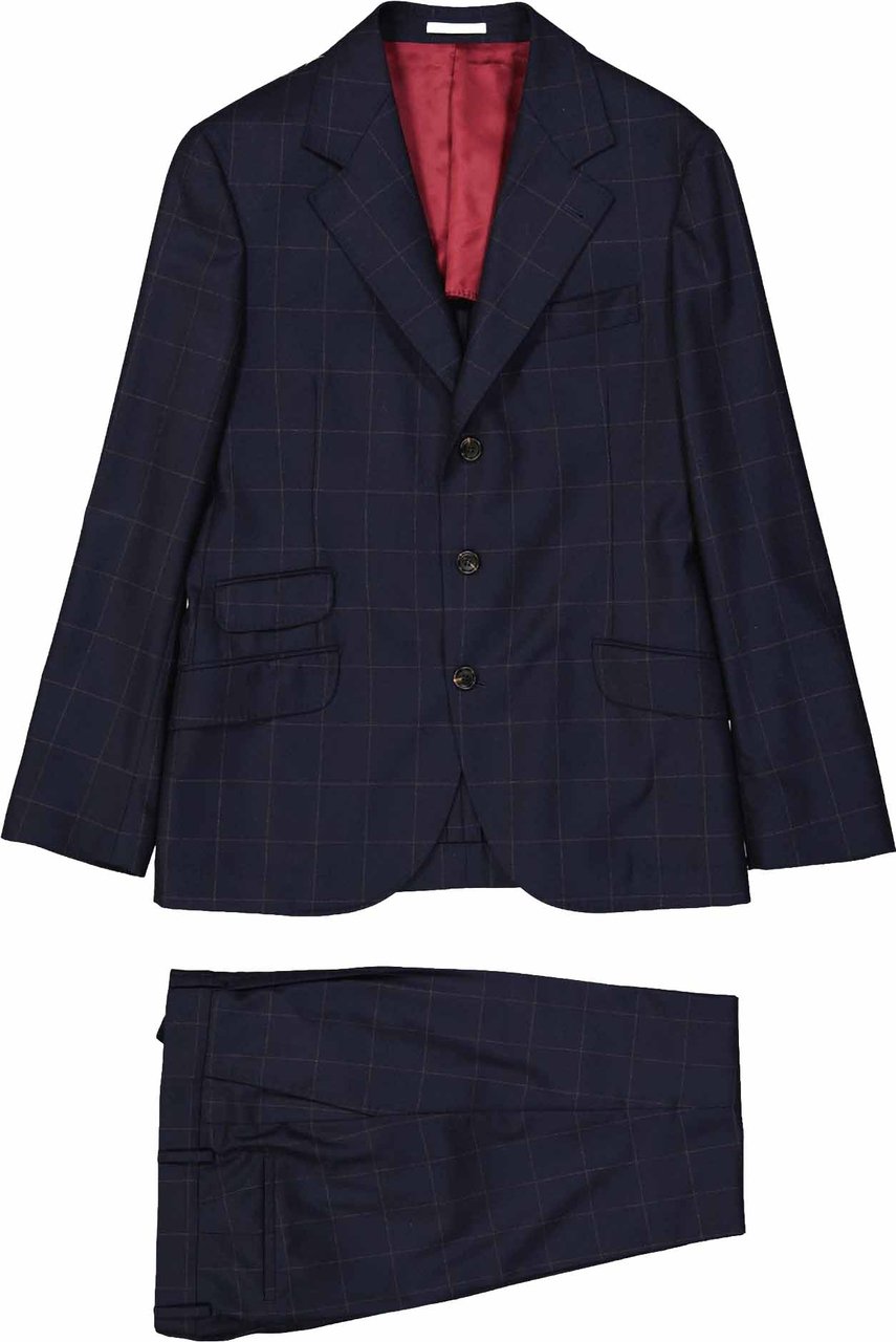 Brunello Cucinelli Wool Suit Blauw