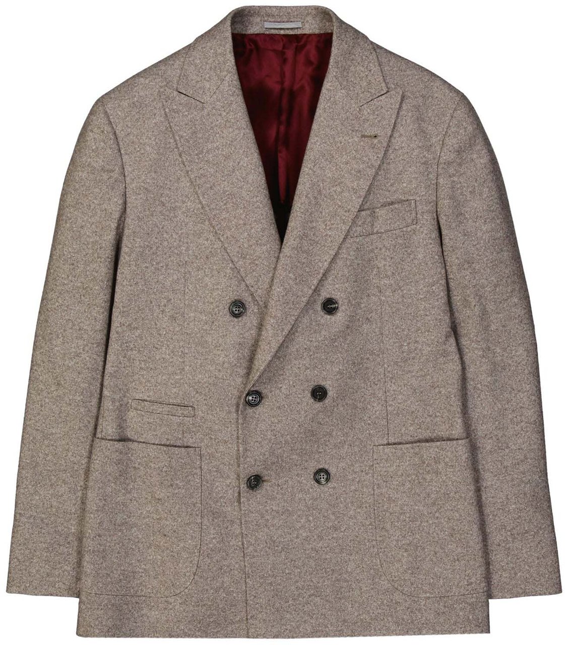 Brunello Cucinelli Double-Breasted Wool Jacket Beige