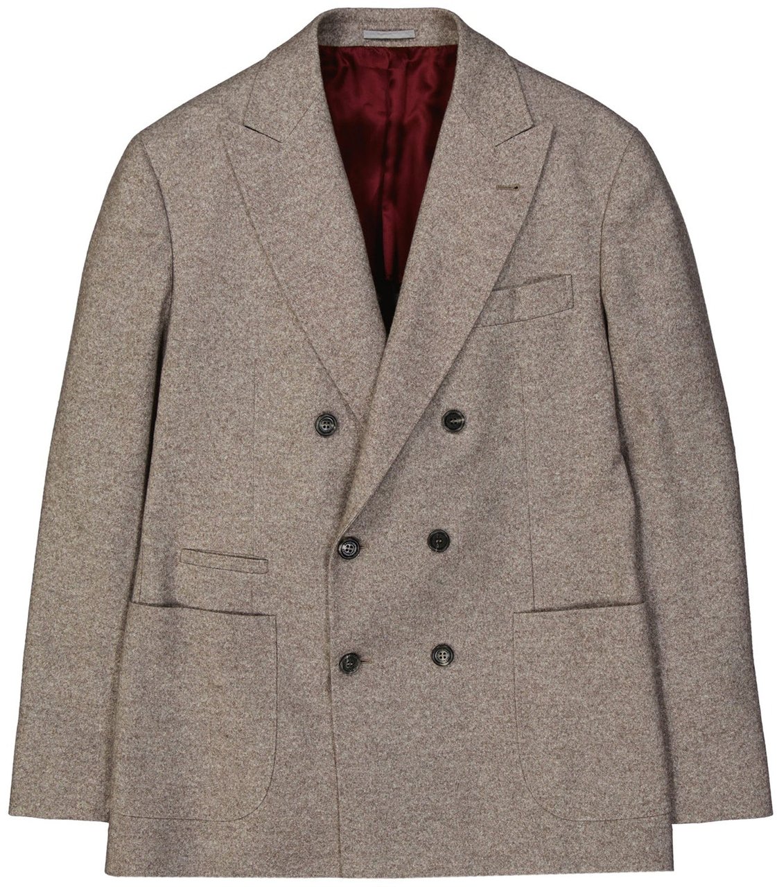 Brunello Cucinelli Brunello Cucinelli Double-Breasted Wool Jacket Beige