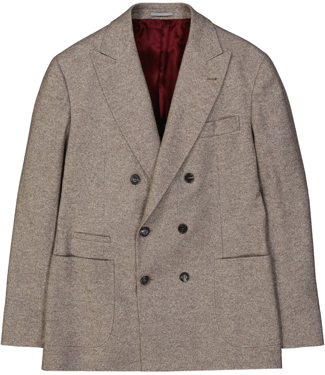 Brunello Cucinelli Brunello Cucinelli Double-Breasted Wool Jacket Beige