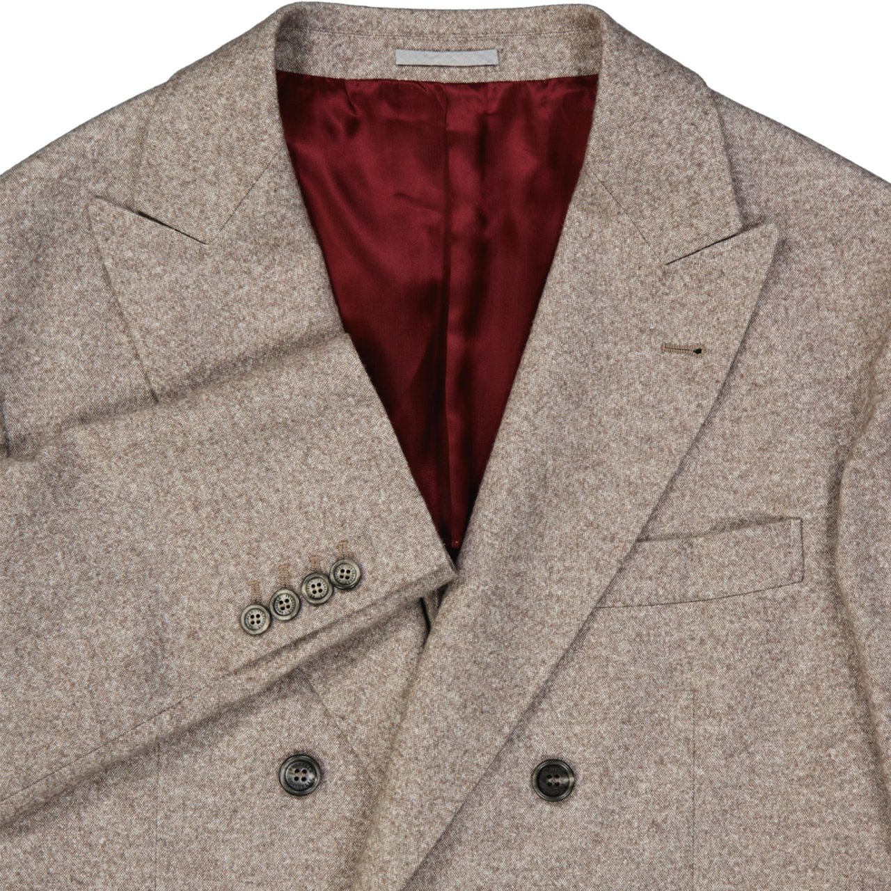 Brunello Cucinelli Brunello Cucinelli Double-Breasted Wool Jacket Beige