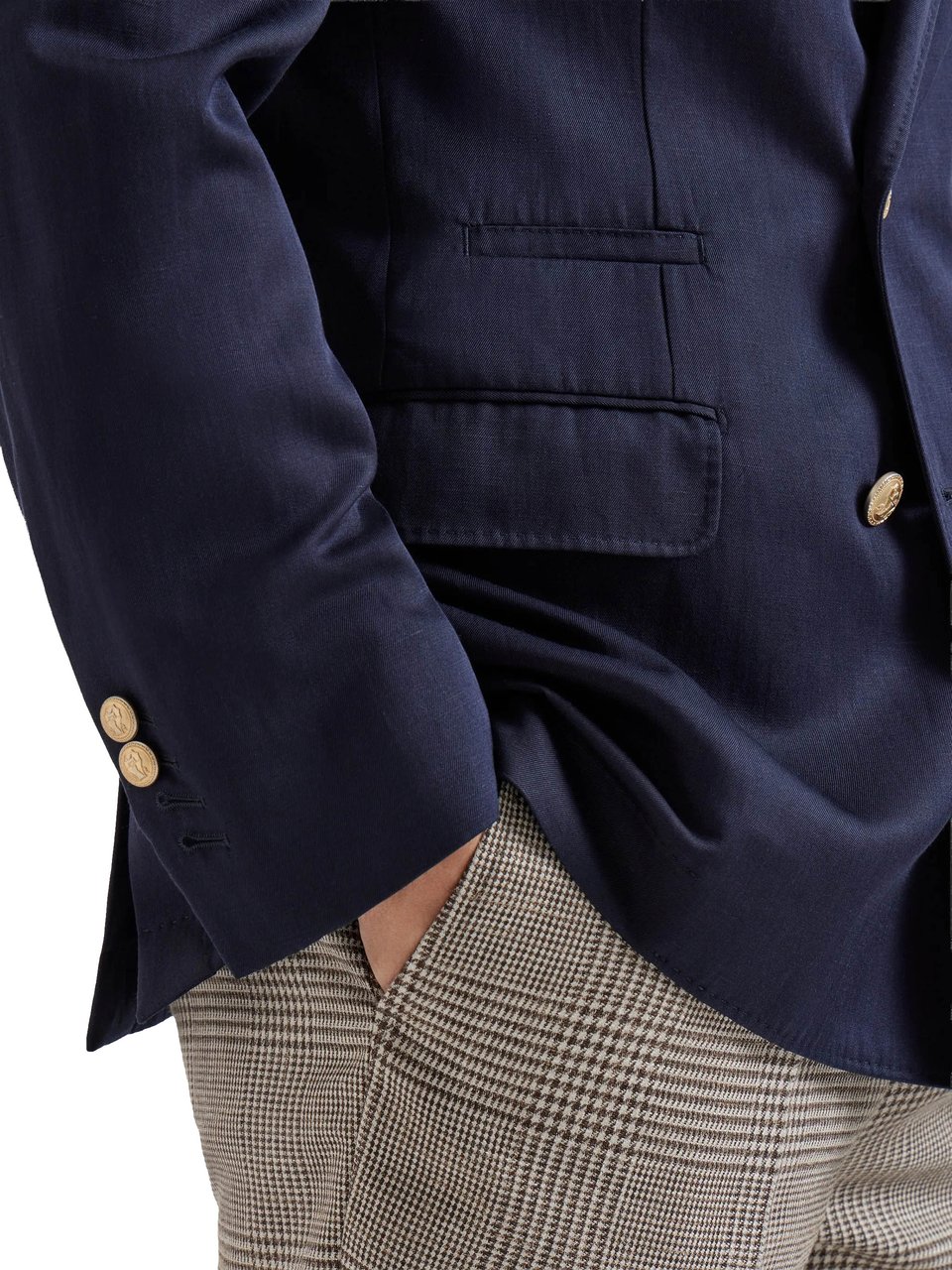Brunello Cucinelli Double-Breasted Structured Virgin Wool Blazer Zwart