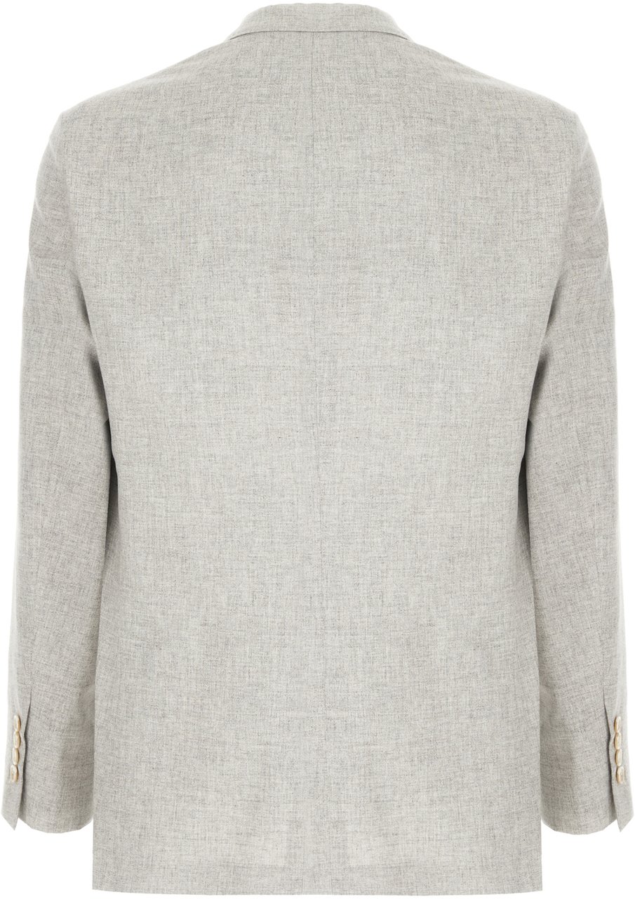 Brunello Cucinelli Brunello Cucinelli Melange grey silk blend blazer Grijs