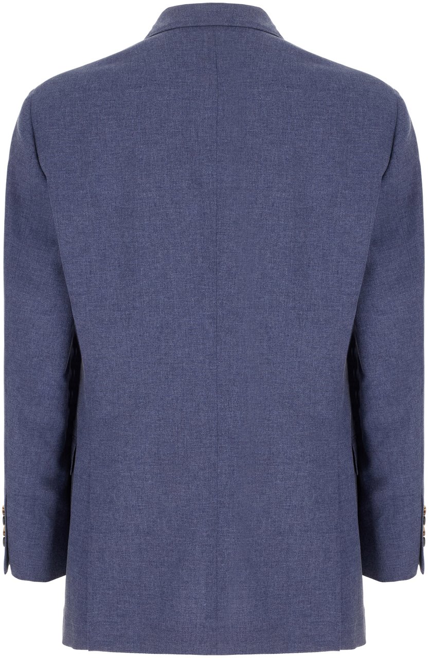Brunello Cucinelli Brunello Cucinelli Cerulean blue wool blend blazer Blauw