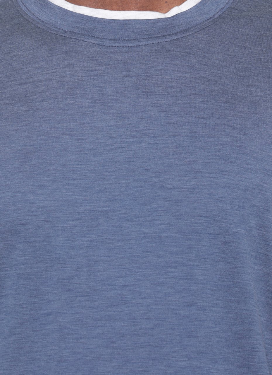 Brunello Cucinelli T-Shirts And Polos Blue Blauw
