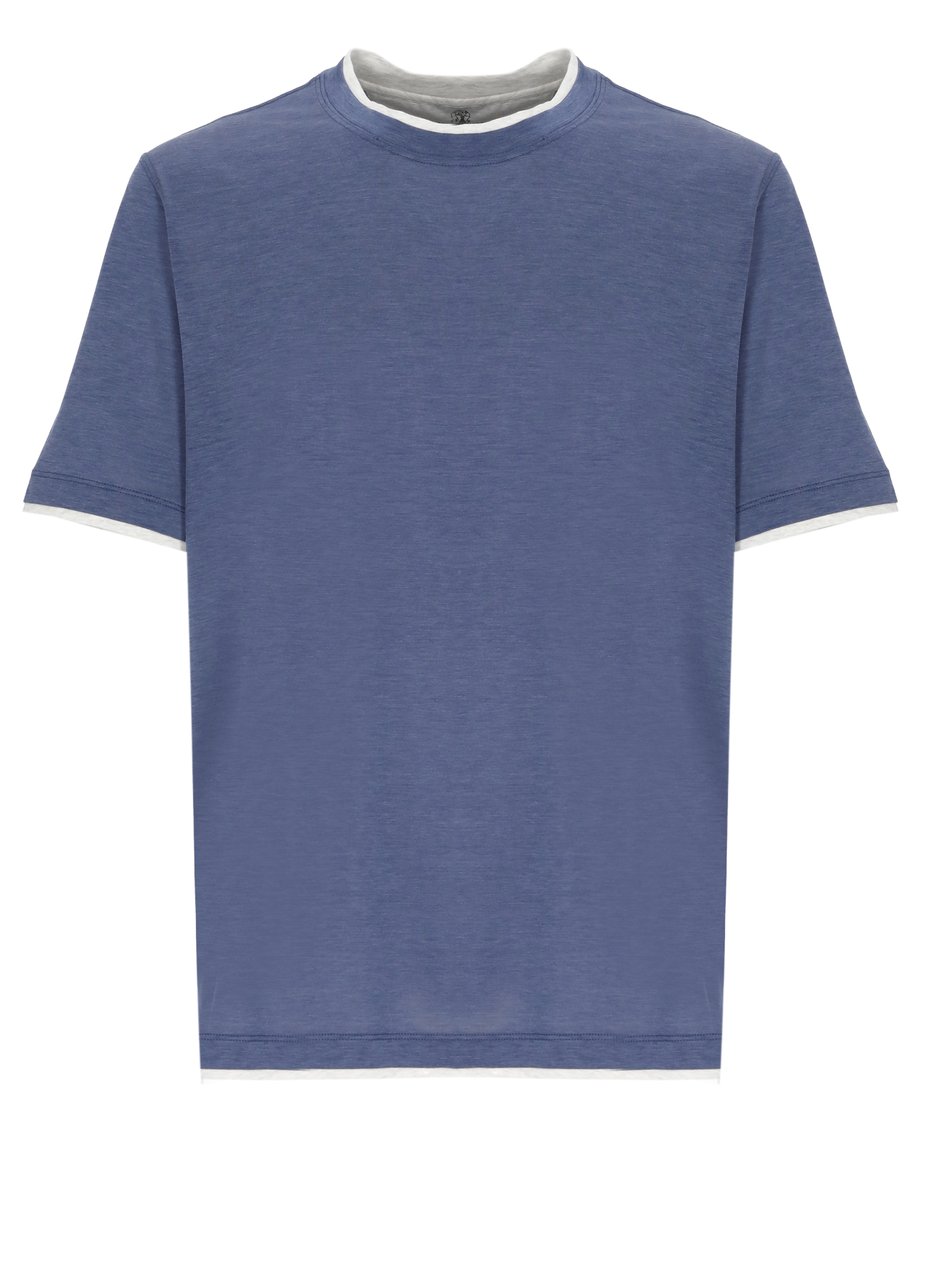 Brunello Cucinelli T-Shirts And Polos Blue Blauw