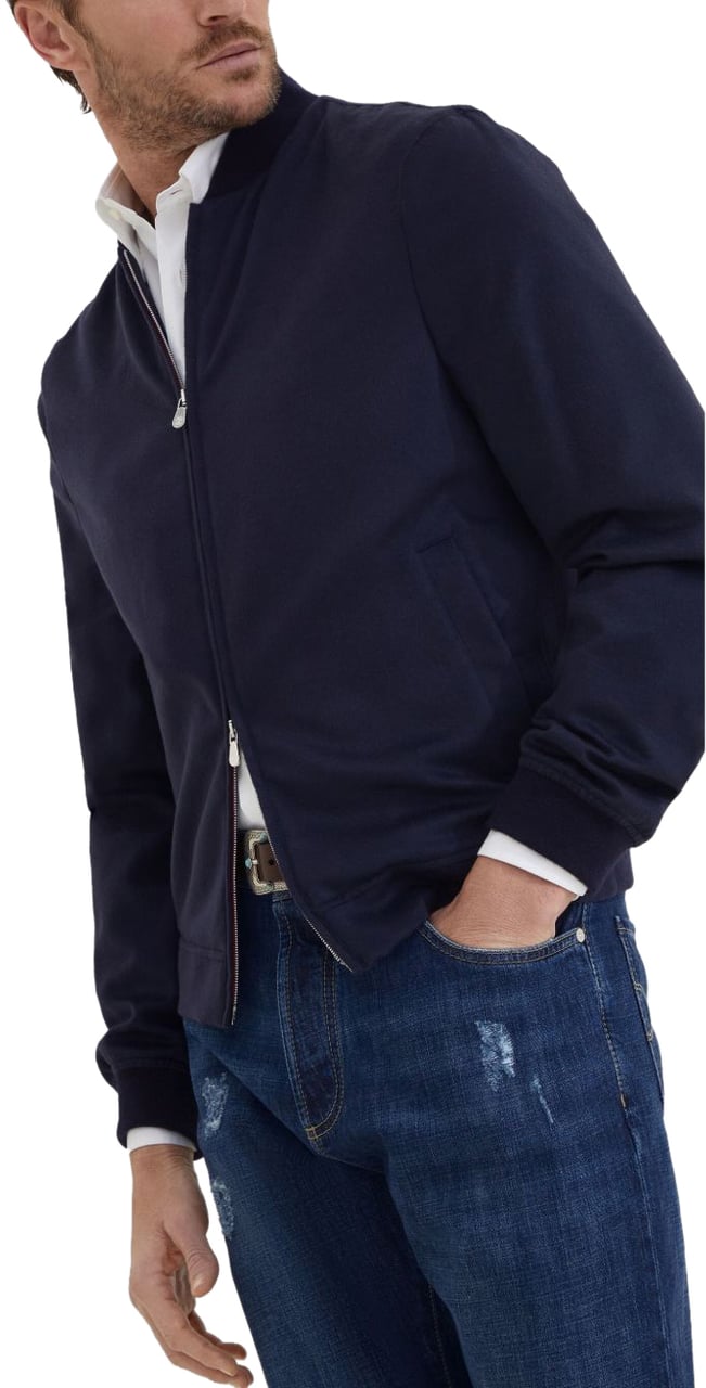 Brunello Cucinelli Coats Blue Blauw