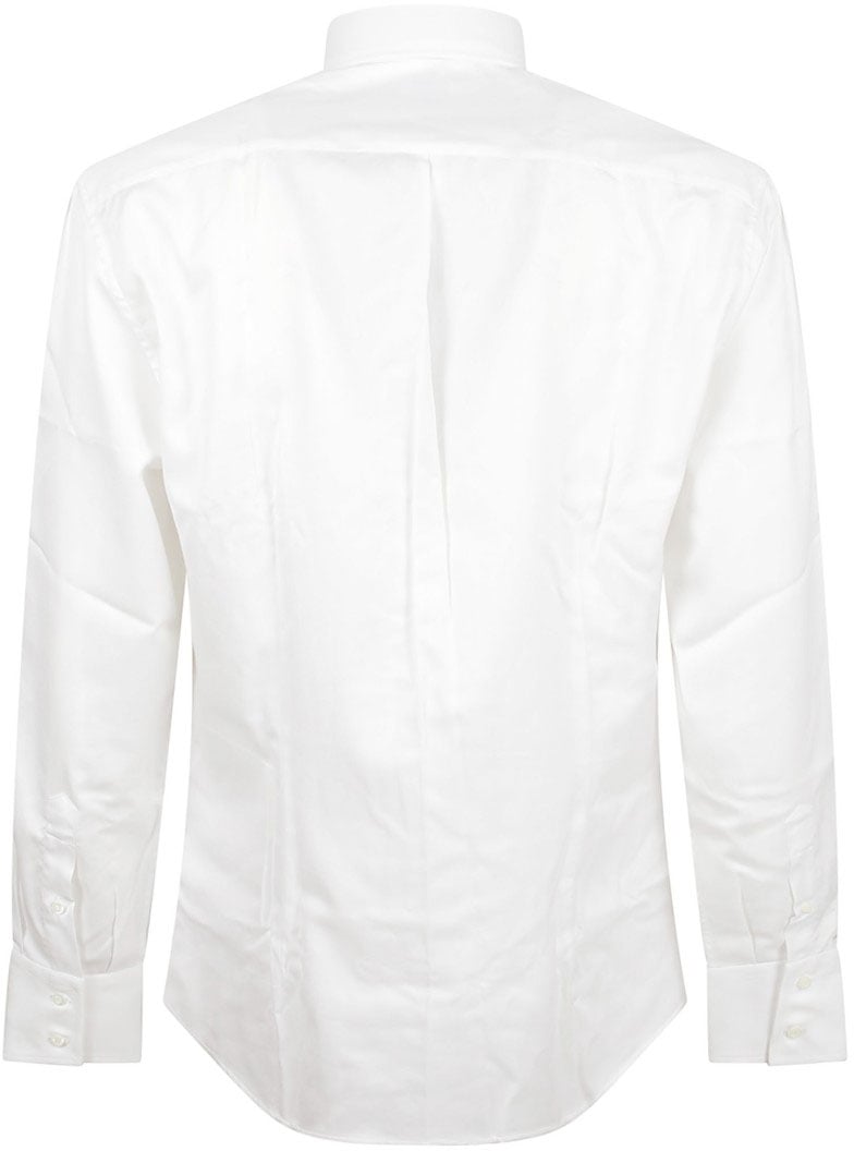 Brunello Cucinelli White Cotton Casual Shirt With Italian Collar Wit