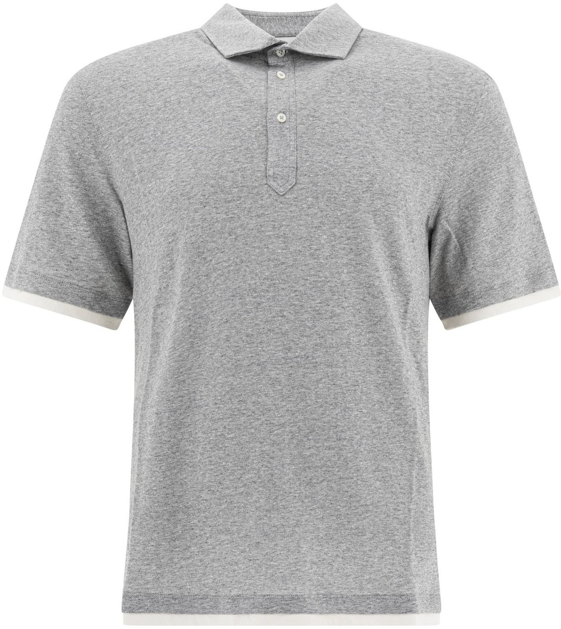 Brunello Cucinelli Linen and cotton polo shirt Grijs