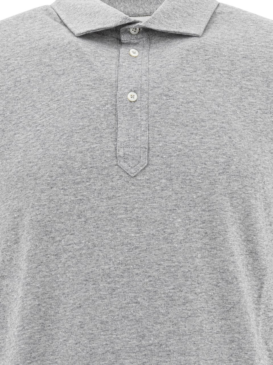 Brunello Cucinelli Linen and cotton polo shirt Grijs