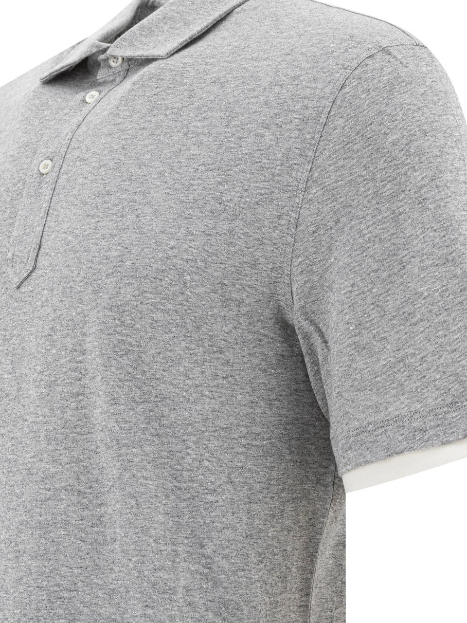 Brunello Cucinelli Linen and cotton polo shirt Grijs