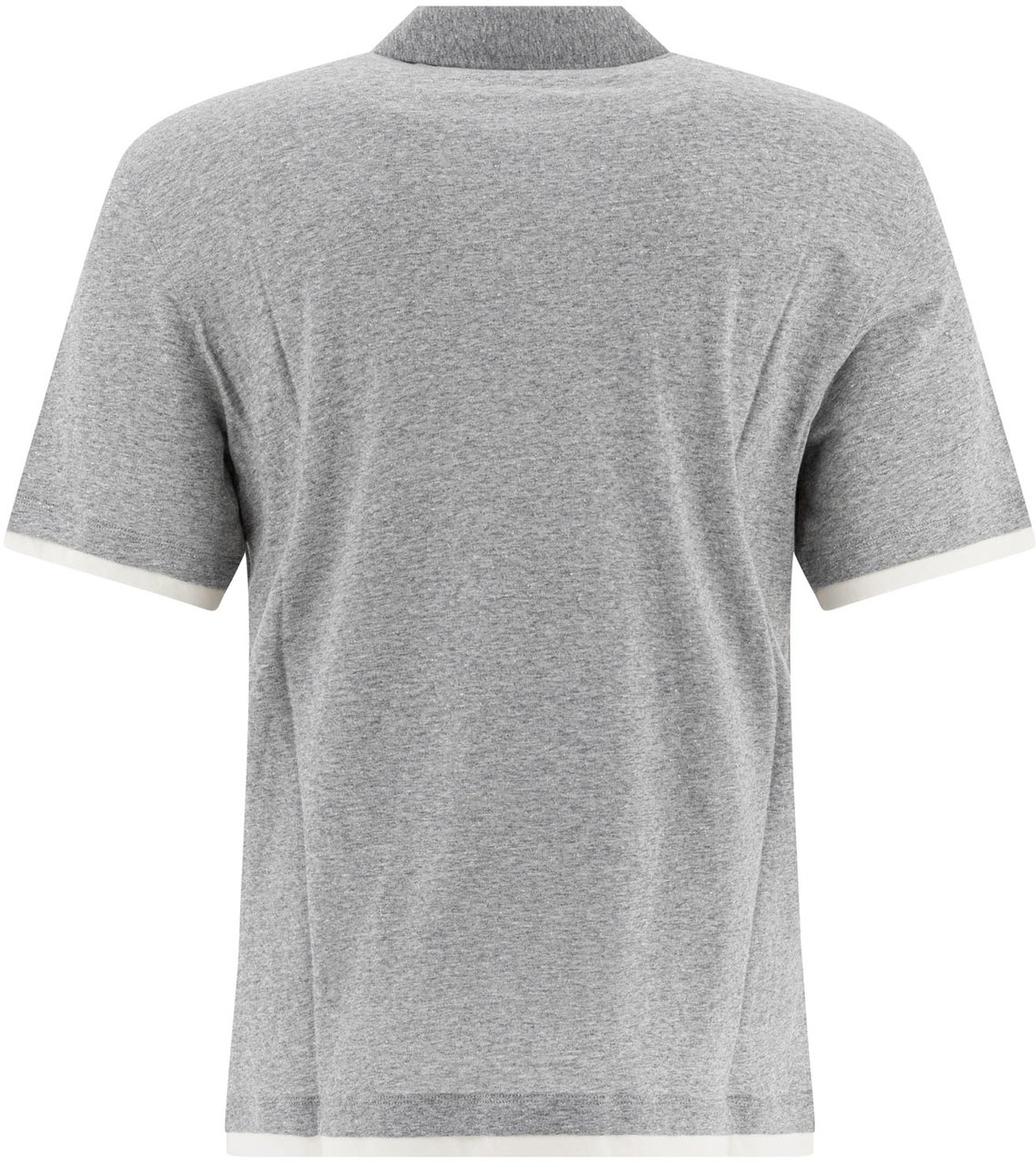 Brunello Cucinelli Linen and cotton polo shirt Grijs