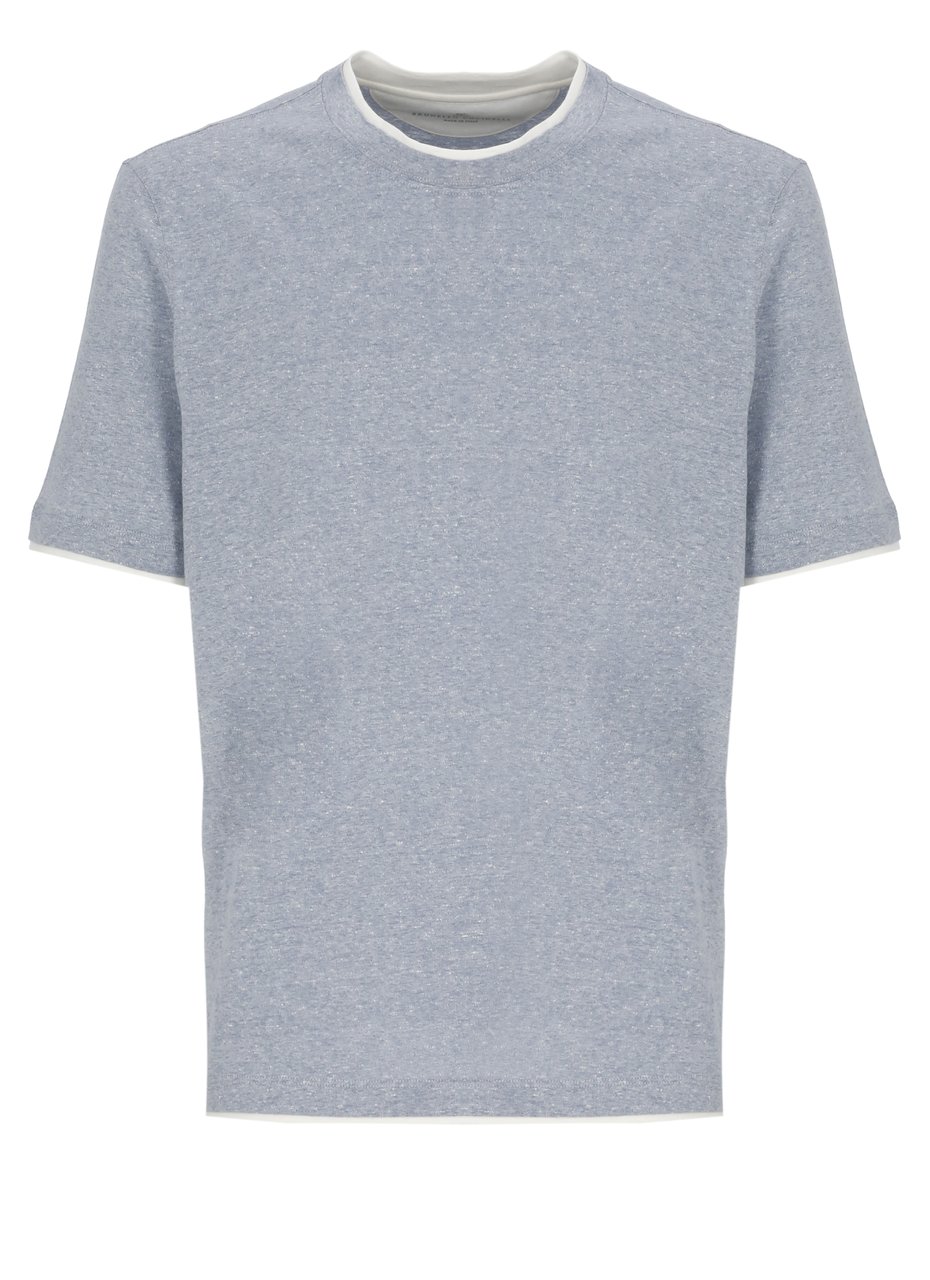 Brunello Cucinelli T-Shirts And Polos Light Blue Blauw