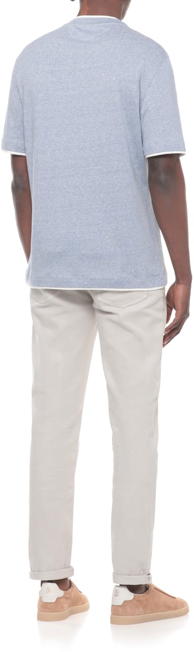 Brunello Cucinelli T-Shirts And Polos Light Blue Lichtblauw