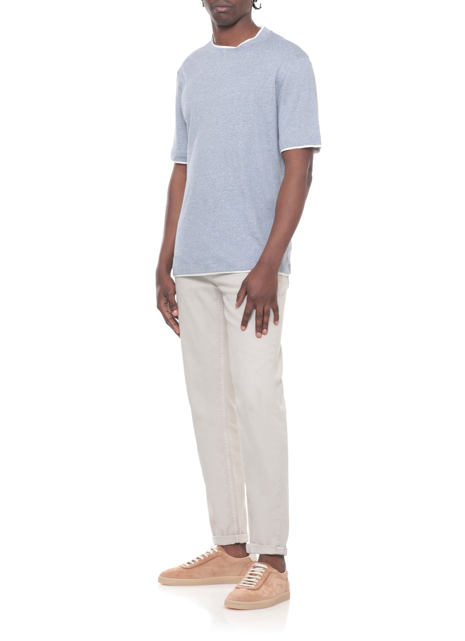 Brunello Cucinelli T-Shirts And Polos Light Blue Blauw