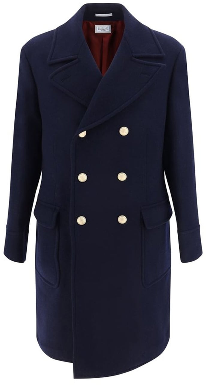 Brunello Cucinelli Brunello Cucinelli Martingale Double-Breast Coat Blauw