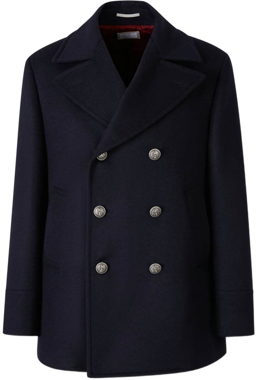 Brunello Cucinelli Coats Blue Blauw