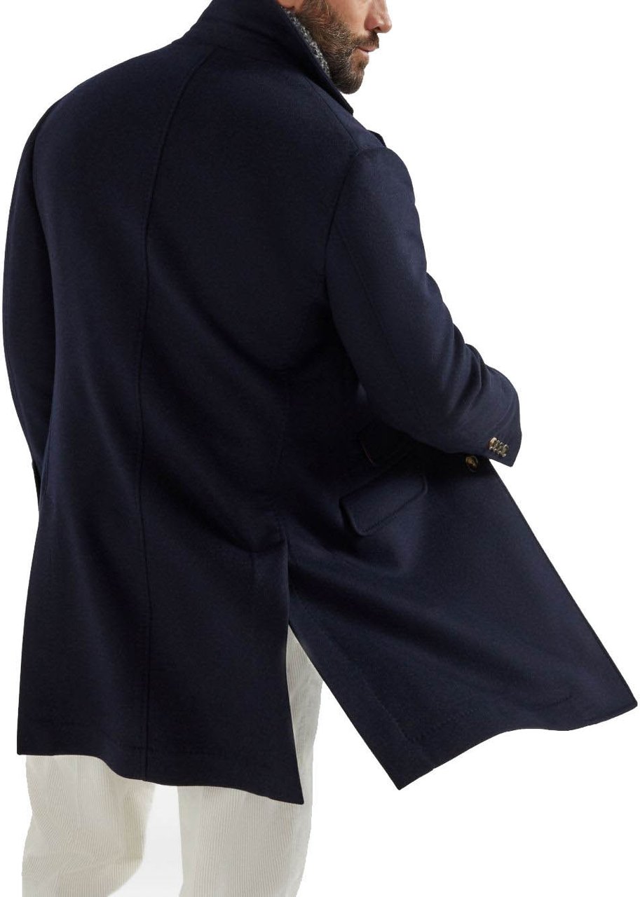 Brunello Cucinelli Coats Blue Blauw