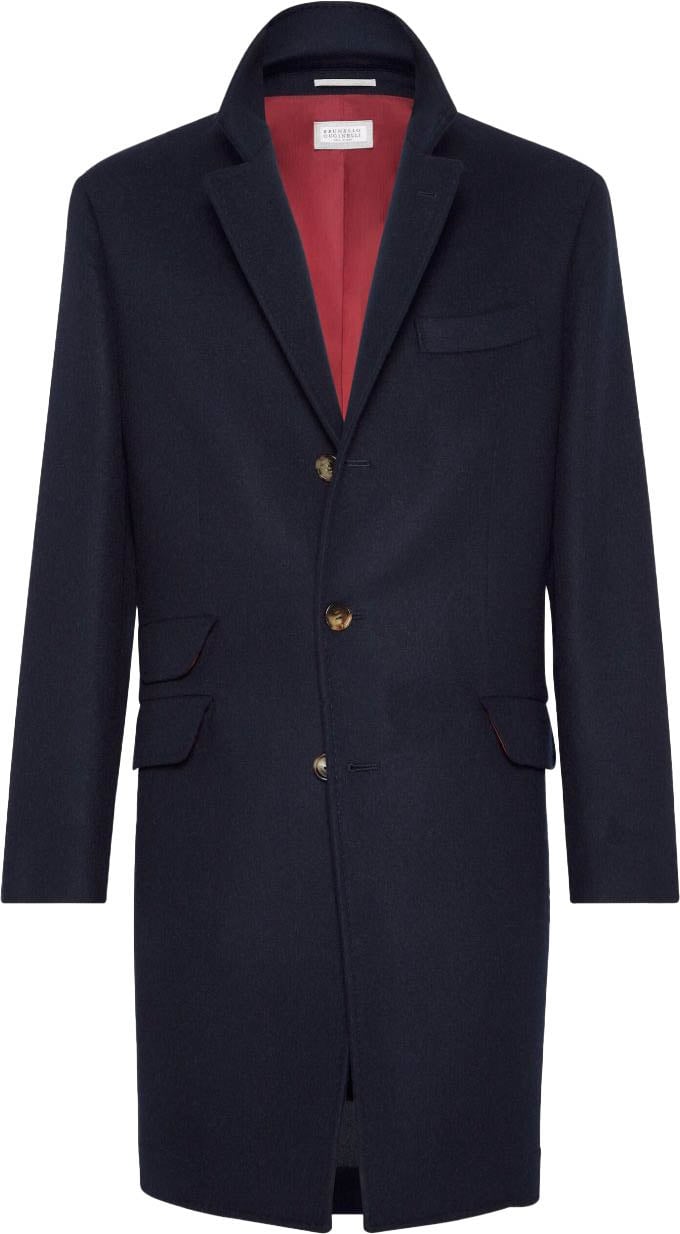 Brunello Cucinelli Coats Blue Blauw