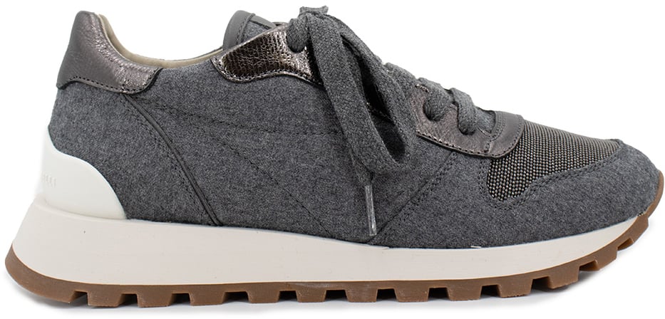 Brunello Cucinelli Wool flannel runners Grijs
