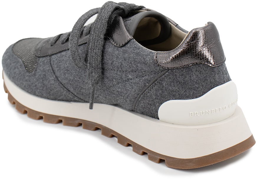 Brunello Cucinelli Wool flannel runners Grijs