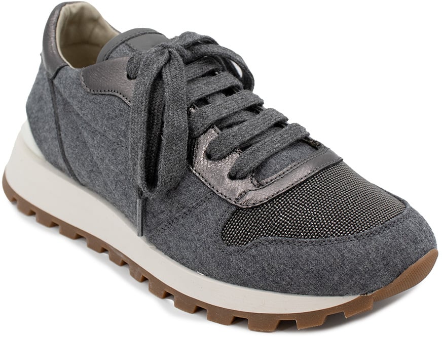 Brunello Cucinelli Wool flannel runners Grijs