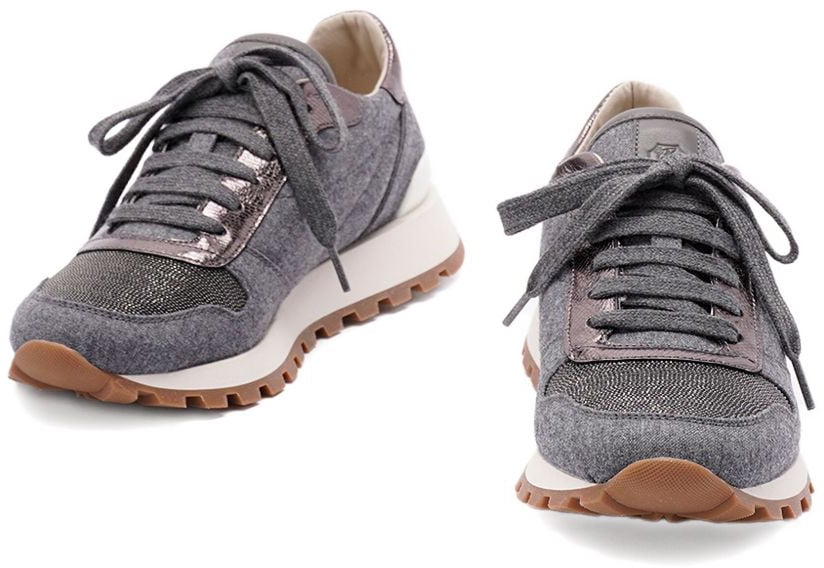 Brunello Cucinelli Flat Shoes Grey Grijs