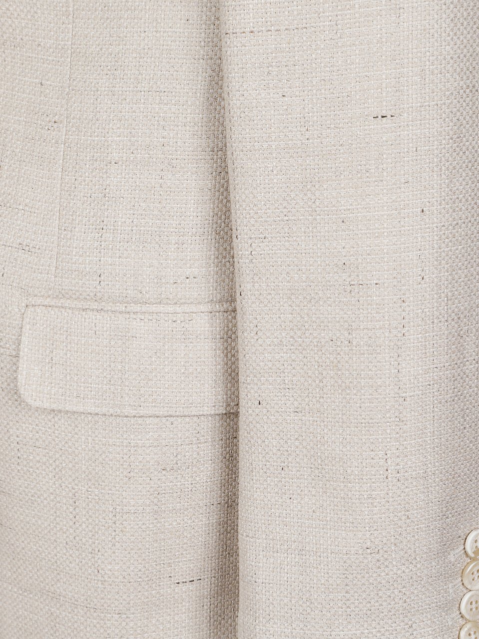Brunello Cucinelli Beige Single Breasted Wool-Linen Blazer Wit