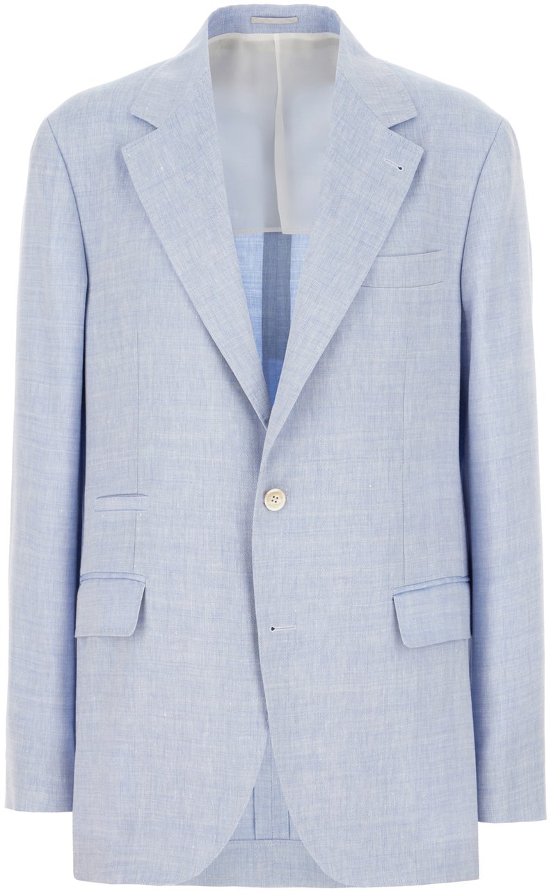 Brunello Cucinelli Brunello Cucinelli Light blue linen blend blazer Lichtblauw