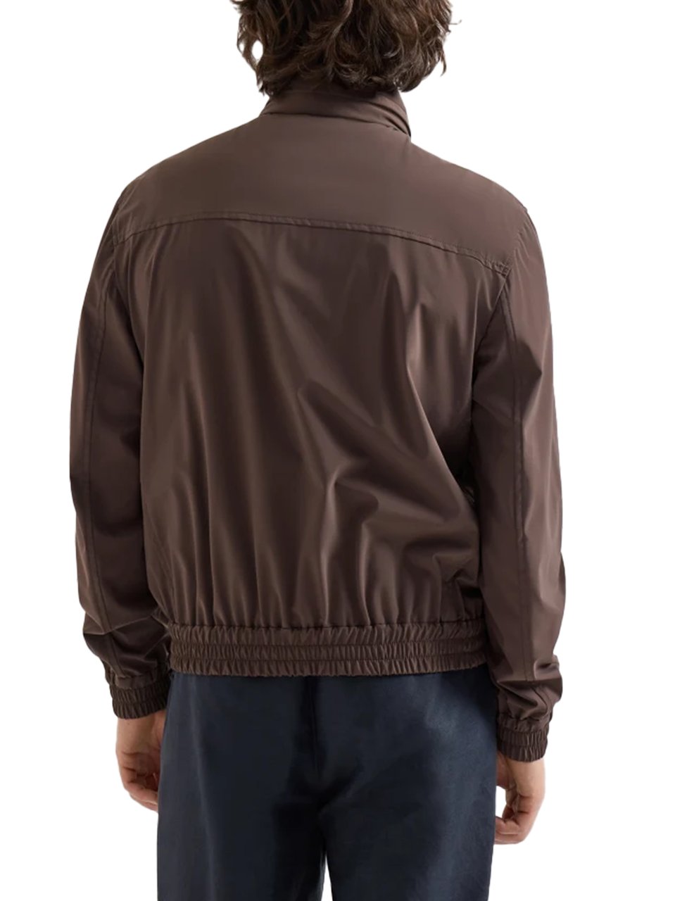 Brunello Cucinelli Brown Stand Collar Matte Finish Jacket Bruin