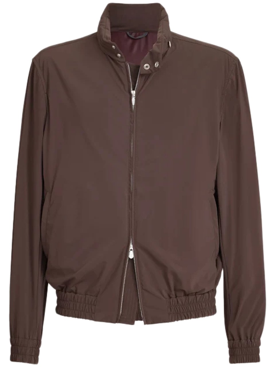 Brunello Cucinelli Brown Stand Collar Matte Finish Jacket Bruin