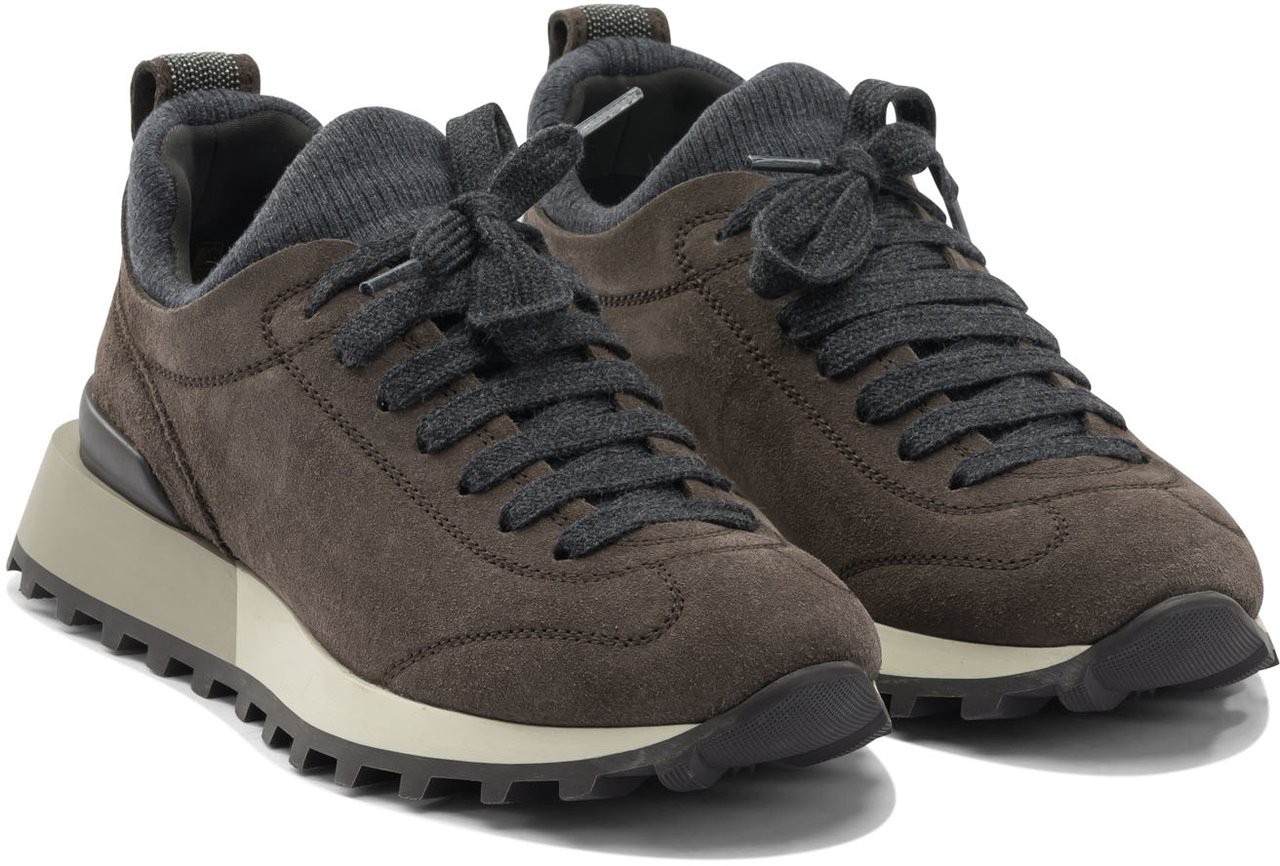 Brunello Cucinelli Suede sneaker Zwart