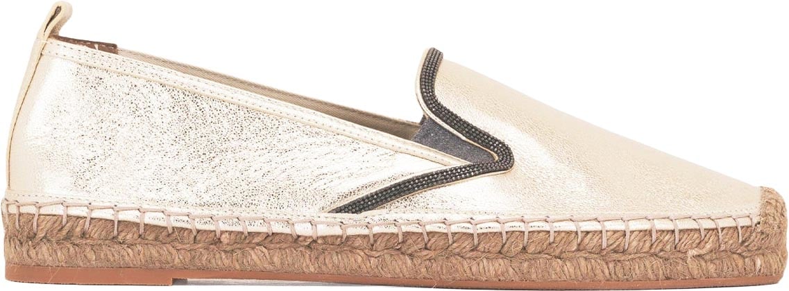 Brunello Cucinelli Brunello Cucinelli Leather Espadrilles Goud