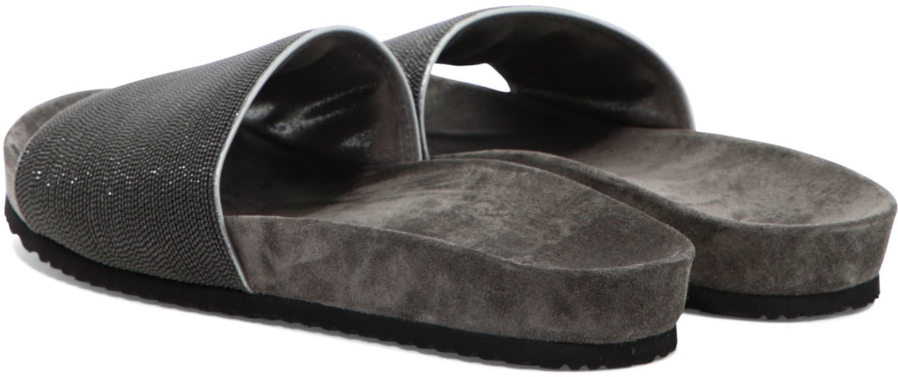 Brunello Cucinelli Suede "Precious" slides Grijs