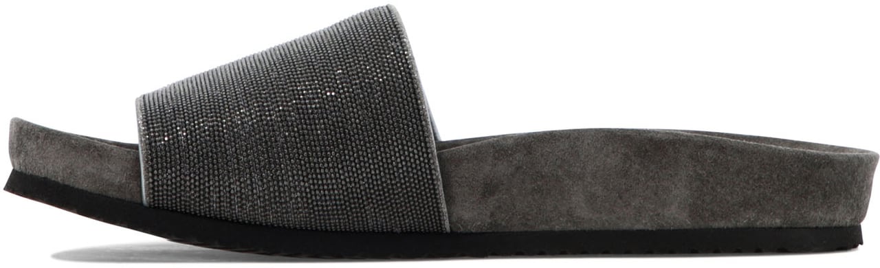 Brunello Cucinelli Suede "Precious" slides Grijs