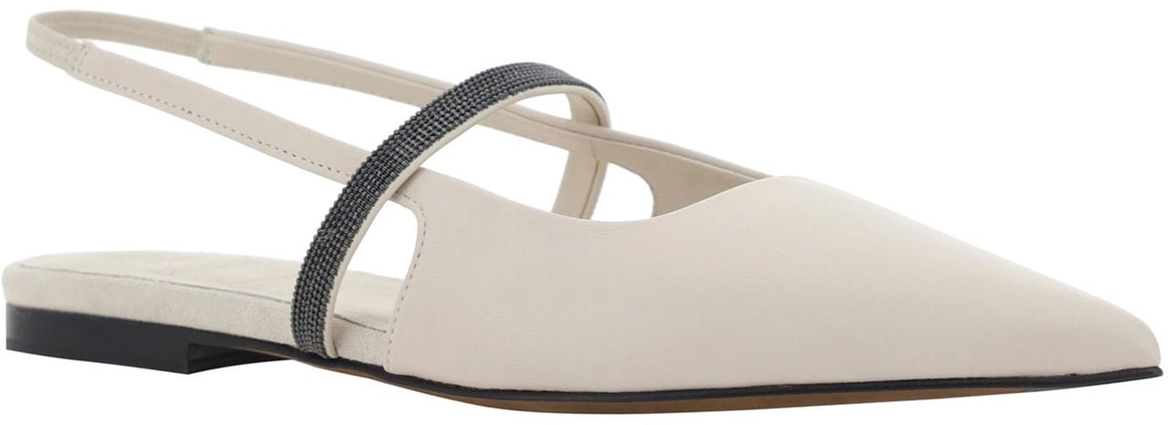 Brunello Cucinelli Brunello Cucinelli Slingback Flats Wit