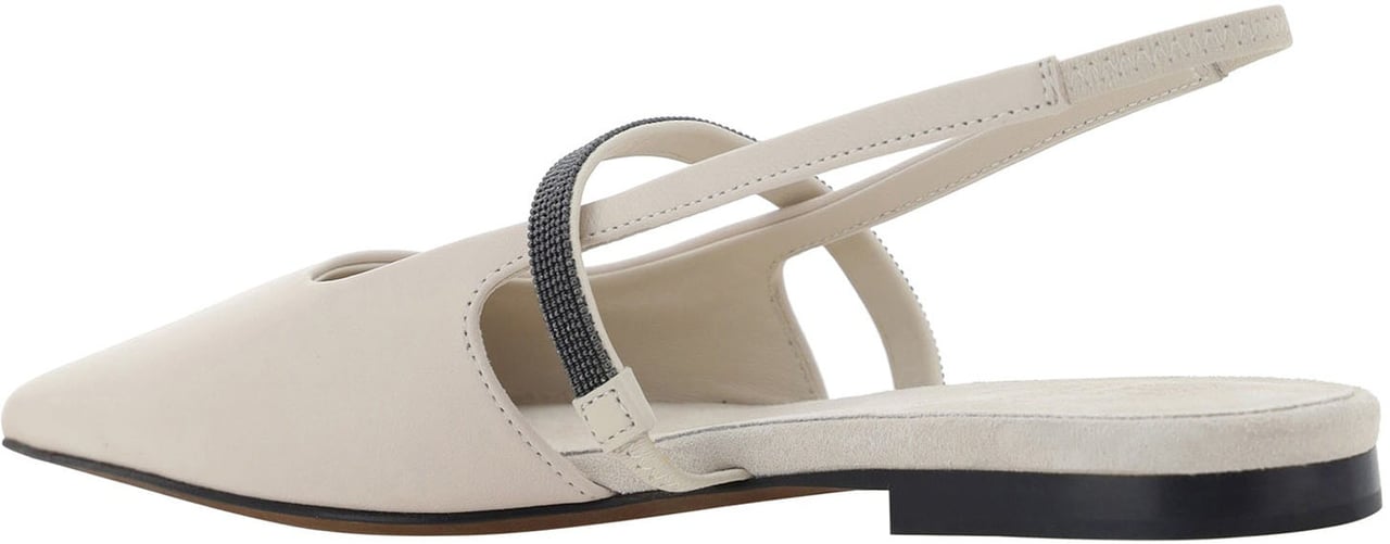 Brunello Cucinelli Brunello Cucinelli Slingback Flats Wit