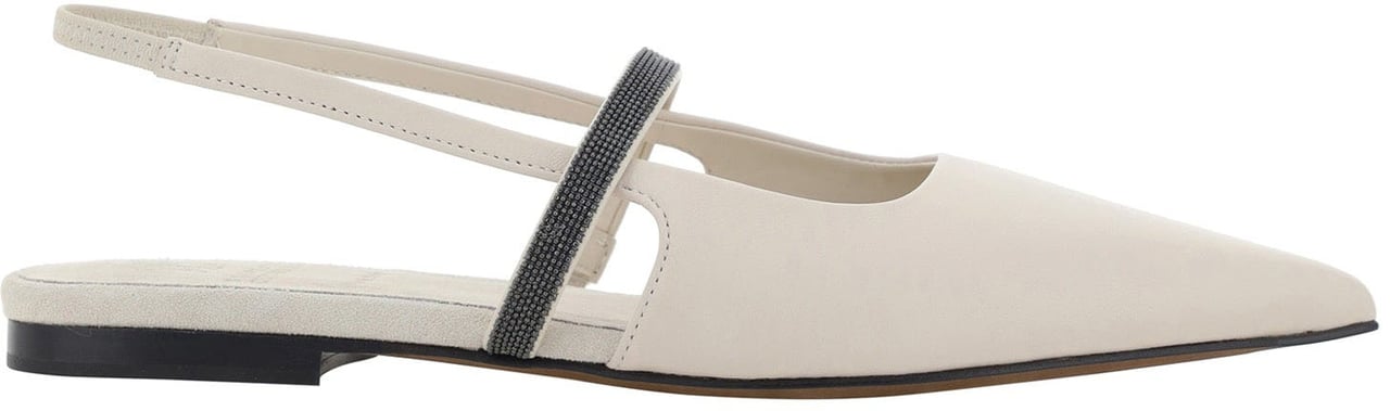 Brunello Cucinelli Brunello Cucinelli Slingback Flats Wit