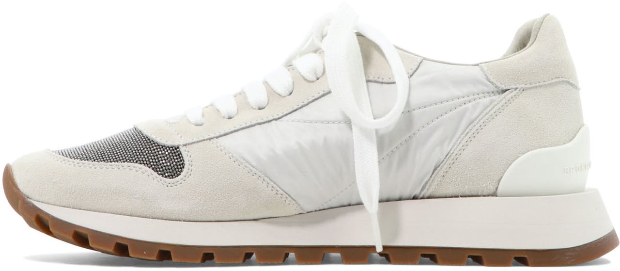 Brunello Cucinelli Suede and techno fabric "Runners" sneakers with Precious Toe Wit