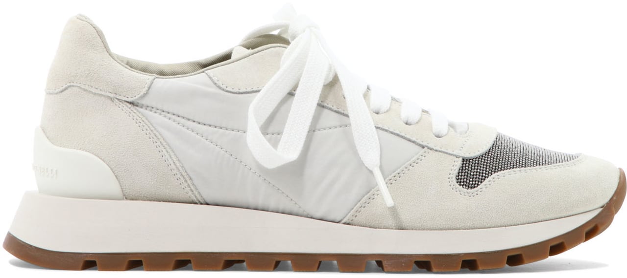 Brunello Cucinelli Suede and techno fabric "Runners" sneakers with Precious Toe Wit