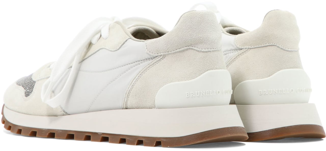 Brunello Cucinelli Suede and techno fabric "Runners" sneakers with Precious Toe Wit