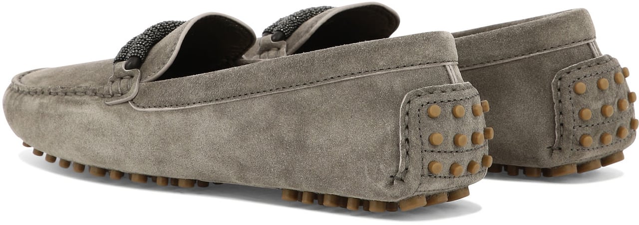 Brunello Cucinelli Suede loafers with jewel detailing Bruin