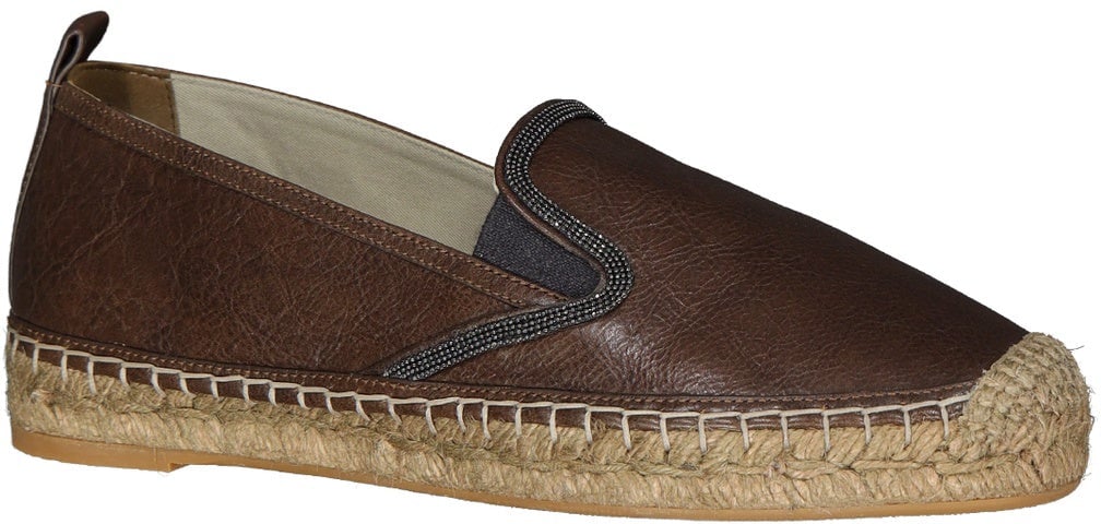 Brunello Cucinelli Leather Espadrilles Bruin