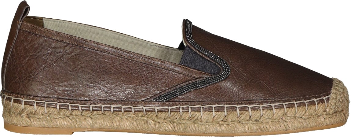 Brunello Cucinelli Leather Espadrilles Bruin