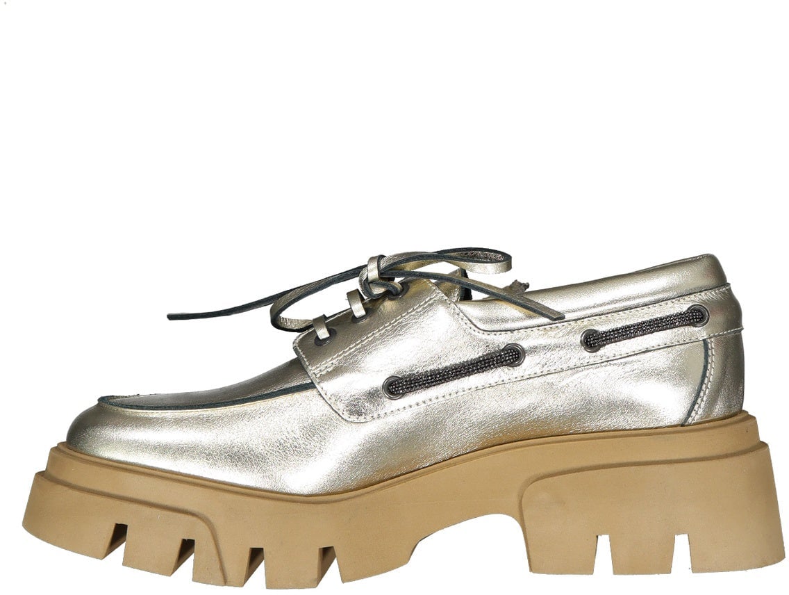 Brunello Cucinelli Leather Loafers Goud