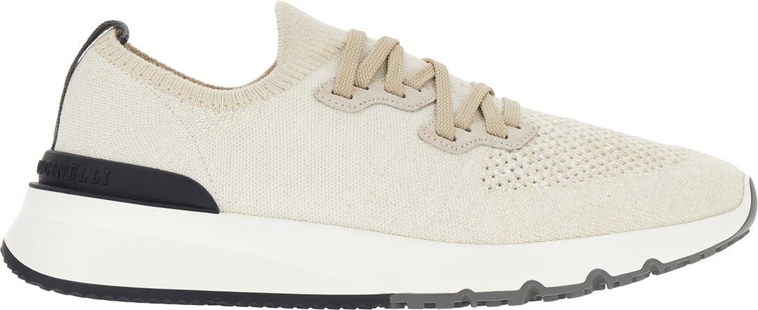 Brunello Cucinelli Sand fabric sneakers Neutraal