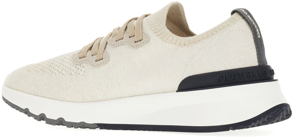 Brunello Cucinelli Sand fabric sneakers Neutraal